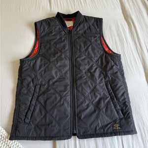 H&M Black Quilted Vest with Red Lining